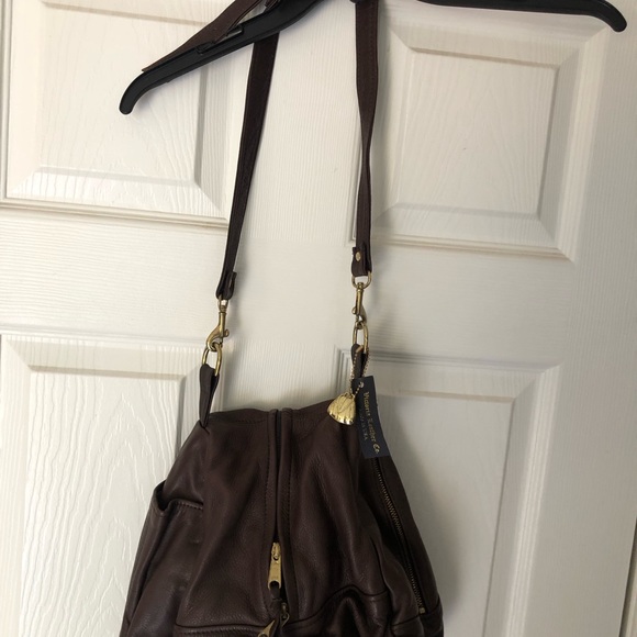 Victoria Leather Co. Bag The Original Teardrop Leather Handbag Purse Brown Brass - Picture 5 of 7